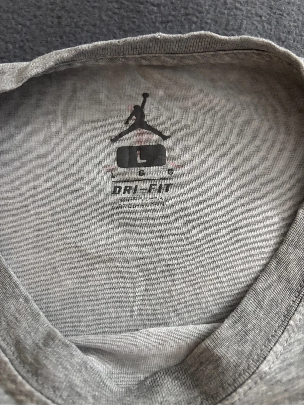Jordan 23 Caricature Graphic Tee Gray Dri-FIT Basketball Shirt Large